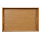 Tava de servit dreptunghiulara din melamina si bambus, 38x25x4cm, cu manere, CMCLASS