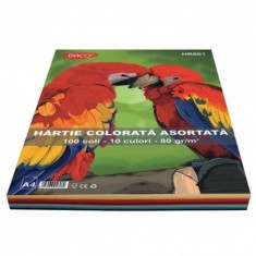 Hartie A4 Daco, 100 Coli/Top, 80 g/m&sup2;, 10 Culori, Hartie Colorata A4, Hartie Colorata Copiator, Hartie Colorata Xerox, Hartie A4 Xerox, Coli A4 Colora