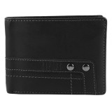 Portofel barbati, Raptor, piele naturala, negru, tinte