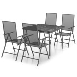Cumpara ieftin Set de masa pentru gradina, 5 piese, antracit, otel