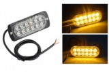 Lampa LED Stroboscopica Auto 12W Galbena 12 LED 12/24V Slim Anti-Coliziune Girofar
