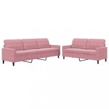Cumpara ieftin Set de canapele cu perne, 2 piese, roz, catifea