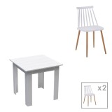 Cumpara ieftin Set masa si scaune 3 piese Manka I-Aurora I Alb 80x80x77 cm