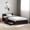 vidaXL Cadru de pat cu sertare, negru, 90x200 cm, lemn prelucrat 3279967