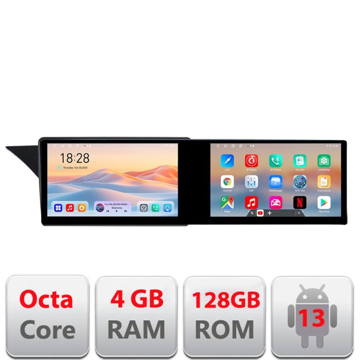 Navigatie Mercedes GLK 2008-2011 NTG4 Edotec 2 ecrane 8 core 4+128 21.6 inch Incell android Wifi 5Ghz gps internet Kit-glKit-ntg4 CarStore Technology