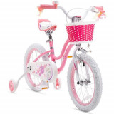 Bicicleta Copii 4-6 ani Royal Baby StarGirl 16inch, Roti 16 Inch, Frana fata V-Brake, Spate Tambur, Roti Ajutatoare, Roz, Royalbaby