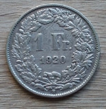 Moneda argint 1 franc 1920 Elveția, Europa