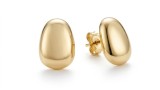 Cercei Minimalisti din Argint Placati cu Aur ,Teardrop Studs Eleganta Fluida si Moderna
