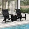 Set 2 Scaune Adirondack Gradina, Polipropilena, Negru, 63x85x93 cm, Rezistent UV, Exterior, Max 150kg