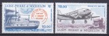 DB1 St. Pierre &amp; Miquelon Transporturi 1987 - 88 Vapor Avion 2 v. MNH, Nestampilat
