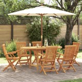 Set de dining pentru grădină vidaXL 7 piese din lemn masiv de tec