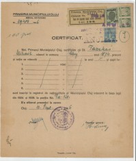 Romania, Certificat, Cluj, 1946