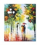 Cumpara ieftin Tablou indragostiti pictat manual stilizat, Impreuna pentru totdeauna, 60x50cm ulei pe panza, superb