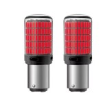 Cumpara ieftin Set 2 becuri auto led BAY15D 1157 P21 5W, 144LED SMD, lumina rosie cu 2 faze, pozitie si stop pe frana, BZRSH, IPF
