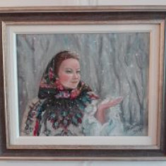 P57. Tablou, Doamna Iarna, 2015, ulei pe panza, inramat, 30 x 40 cm