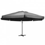 Umbrela de soare cu stalp aluminiu, antracit, 600 cm GartenMobel Dekor, vidaXL