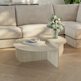 Masa de cafea Tondesdaslo cu dublu blat, 90x90x35 cm, travertin