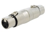 Conector XLR mamă-mamă, drept, aurit