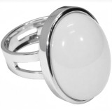 Inel Cristal de stanca, piatra ovala, inoxidabil reglabil