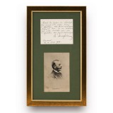 Alexandru Marghiloman, fotografie tip carte poștală + bilet olograf