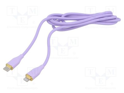 Cablu USB 2.0 GEMBIRD 1,5m USB C - Lightning violet foto