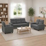 Cumpara ieftin Set de canapea 3 pcs Gri inchis Tesatura