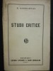 HENRIC SANIELEVICI, STUDII CRITICE, Editura literara a Casei scoalelor 1927