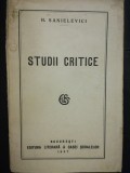 HENRIC SANIELEVICI, STUDII CRITICE, Editura literara a Casei scoalelor 1927