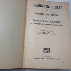 ROMUL BOILA-ORGANIZATIA DE STAT- CLUJ 1927 S3.