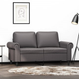 VidaXL Canapea cu 2 locuri, gri, 120 cm, piele ecologică 359501