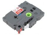 Bandă Laminată 12mm 8m Roșie cu Caracter Alb