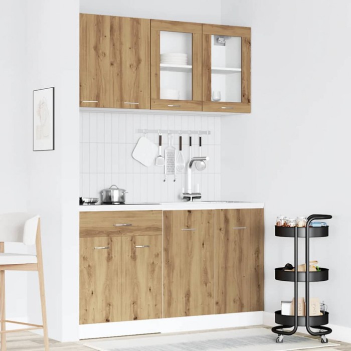 Set dulapuri de bucătărie Lyon 4 piese Artisan Stejar lemn prelucrat
