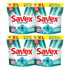 Pachet detergent Savex Super Caps Extra Fresh, 4 x 42 bucati, 168 spalari foto