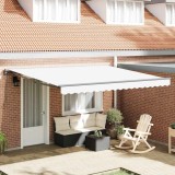 vidaXL Cortina Retractabilă Manual Alb 400x300 cm țesătură