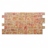 Panou decorativ, PVC, model piatra 3D, nuante maro rosiatic, 96x48.5 cm, Artool