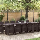 VidaXL Set de masă pentru grădină 15 pcs Maro Ratan Polt