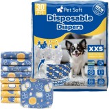 Scutece de unica folosinta pentru caini, ajustabile, femele, XXS (14-24 CM)