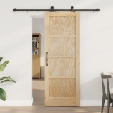 Ușă glisantă și set de accesorii 73.5x198.5 cm din lemn masiv de pin