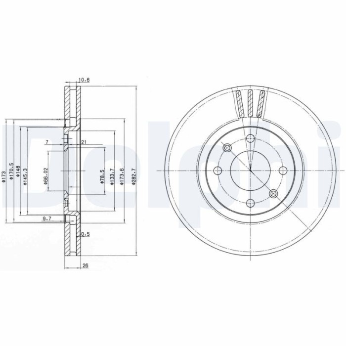DELPHI BG2872 Disc frana