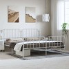 VidaXL Cadru pat metalic cu tăblie de cap/picioare&nbsp;, alb, 183x213 cm 373959