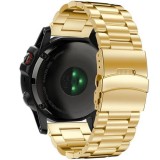 Cumpara ieftin Curea ceas Smartwatch Garmin Fenix 7X / 6X / 5X Plus / 5X / 3 HR / 3, 26 mm Otel inoxidabil iUni Gold