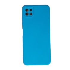 Husa silicon protectie camera cu microfibra Samsung Galaxy A22 5G Albastru