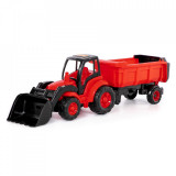 Cumpara ieftin Tractor cu &icirc;ncărcător + remorca - Champion, 86x22x26 cm, Polesi, 5-7 ani, 3-5 ani, Băieți