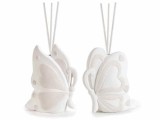 Cumpara ieftin Set 2 difuzoare parfum camera cu betisoare portelan alb Fluturas cm 8,5x4x15 H