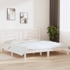 Gossi cadru de pat, alb, 200x200 cm, lemn masiv de pin