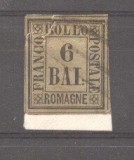 Italy Romagna 1859 Drawing numbers, 6 BAJ, repaired upper left, used AM.090, Stampilat