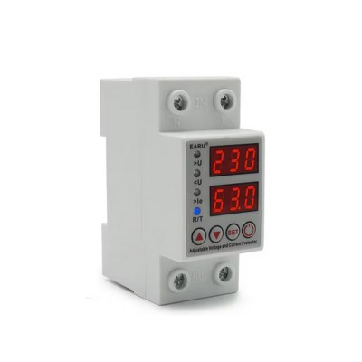 Releu protectie supratensiune, subtensiune, supracurent cu anclansare automata, ecran digital LED, EARU 63A foto