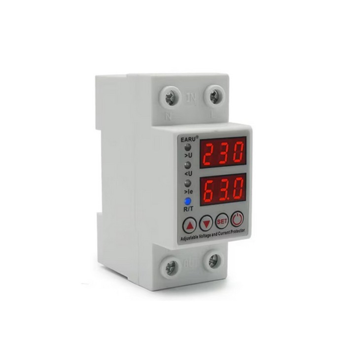 Releu protectie supratensiune, subtensiune, supracurent cu anclansare automata, ecran digital LED, EARU 63A