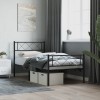 VidaXL Cadru pat metalic cu tăblii de cap/picioare, negru, 107x203 cm 372291
