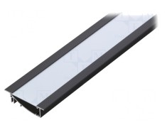 Profil Aluminiu Negru LED 1m Flat8 Set Premium